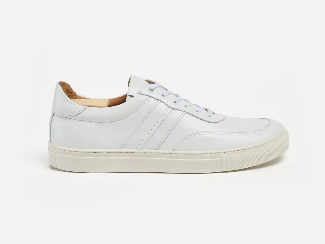 The Boulsover Low Top Sneakers - White Calfskin Nappa Leather sold by GORAL