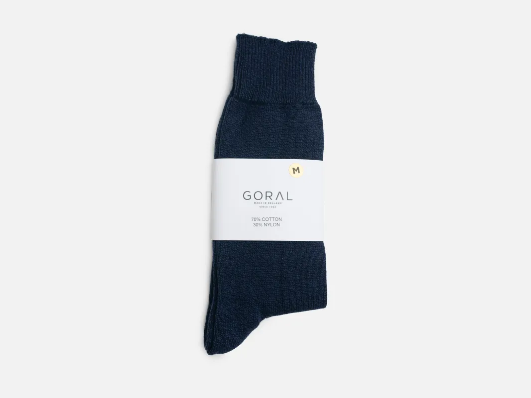 Navy Thin Boot Socks made by GORAL