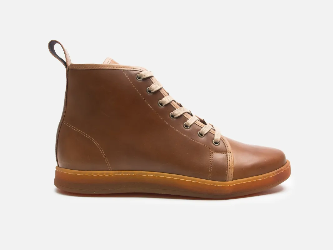 Rose Anvil X GORAL SMUGS High Top Sneaker 2.0 - Shell Cordovan Bourbon sold by GORAL