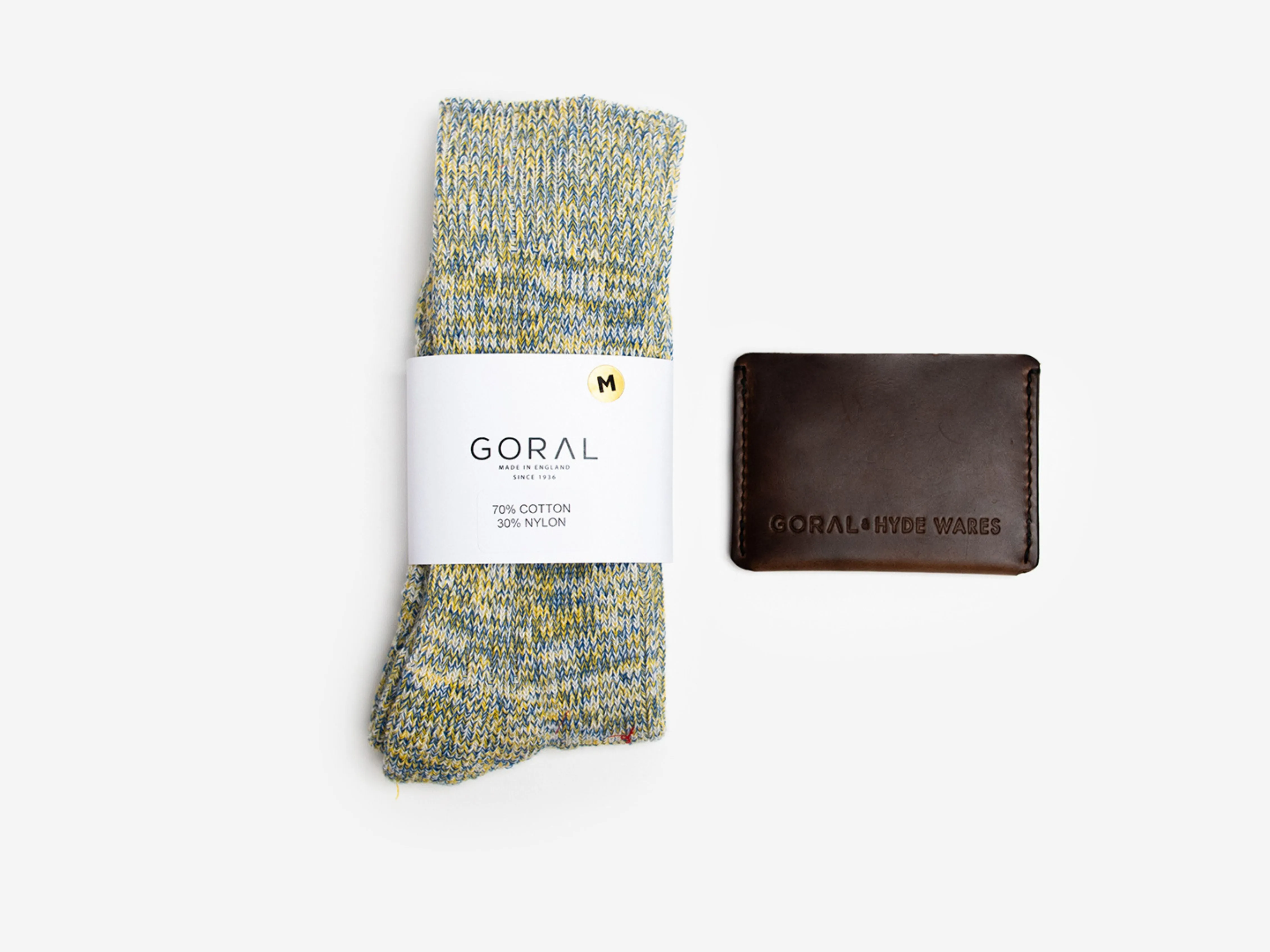 Essentials Gift Set - Horween Chromexcel Card Holder & Socks sold by GORAL