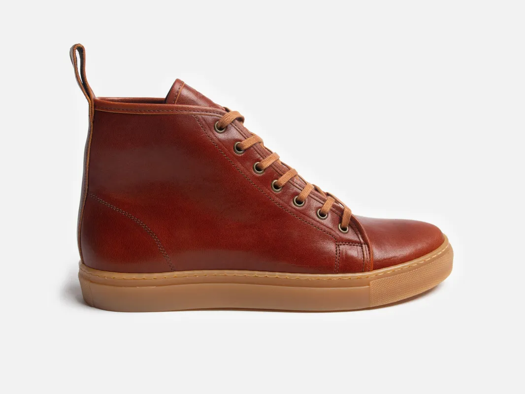 Rose Anvil X GORAL SMUGS High Top Sneaker 2.0 - Horween Aspen Cognac PRE-ORDER sold by GORAL