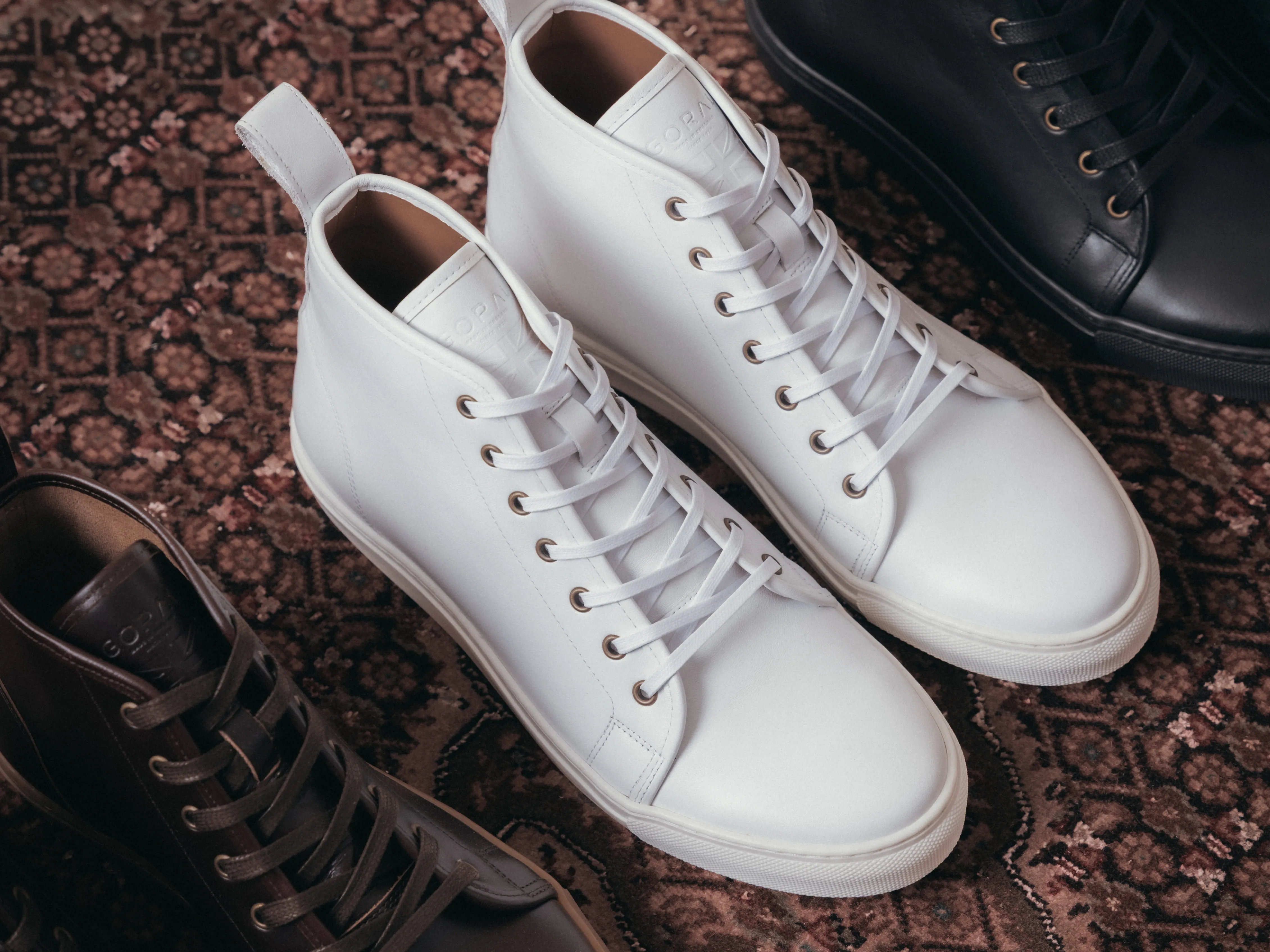 SMUGS Rose Anvil X GORAL High Top Sneaker 2.0 - Calfskin Nappa White Leather PRE-ORDER sold by GORAL product image thumbnail 5