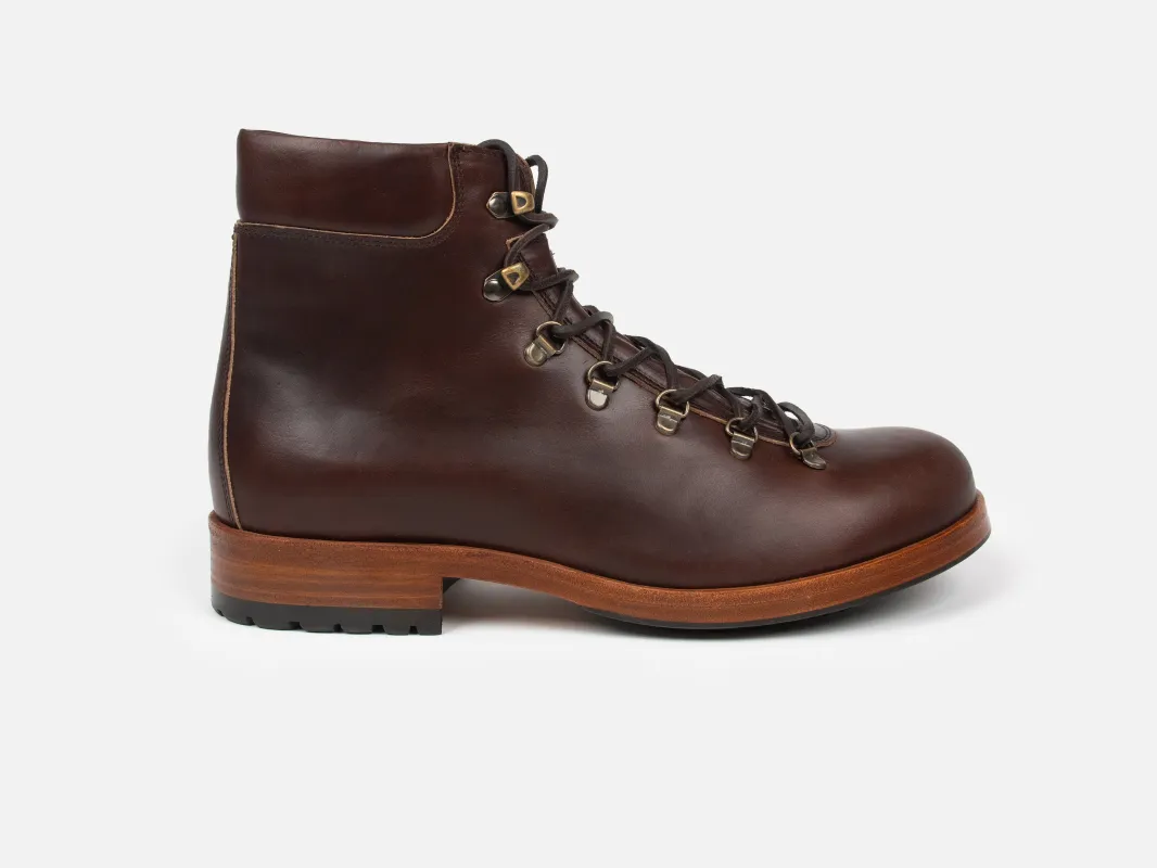 The HAROLD Hiking Boot - Horween Dark Brown Leather made by GORAL