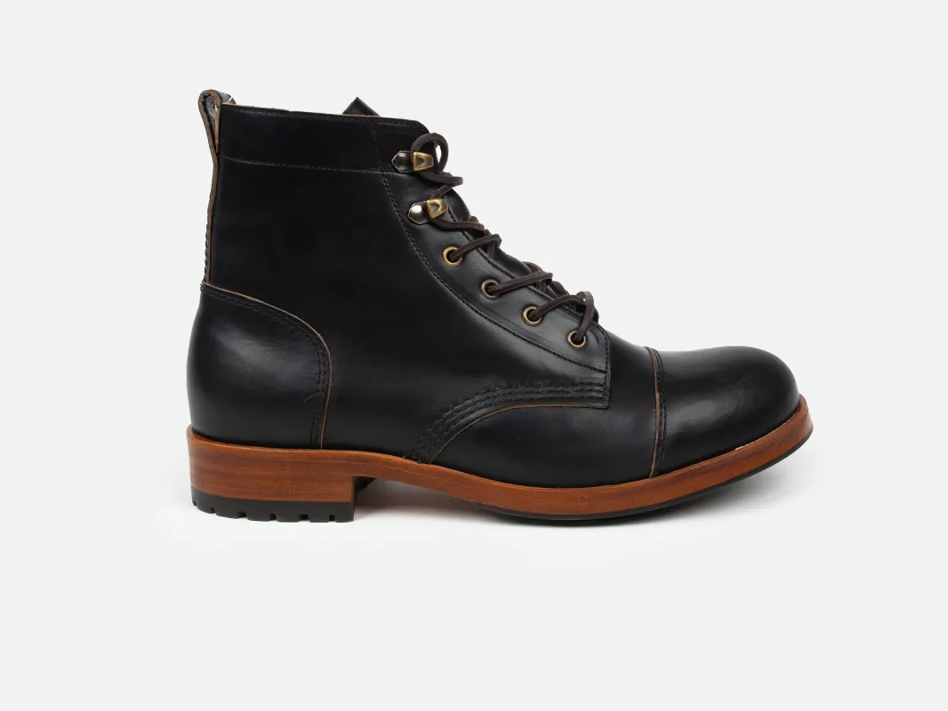 The MATLOCK Service Boot - Horween Black Leather made by GORAL