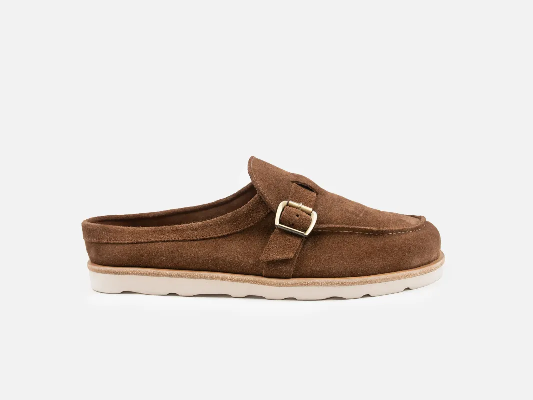 MEERS Barefoot Mules - Chestnut Go Rain Suede Leather made by GORAL