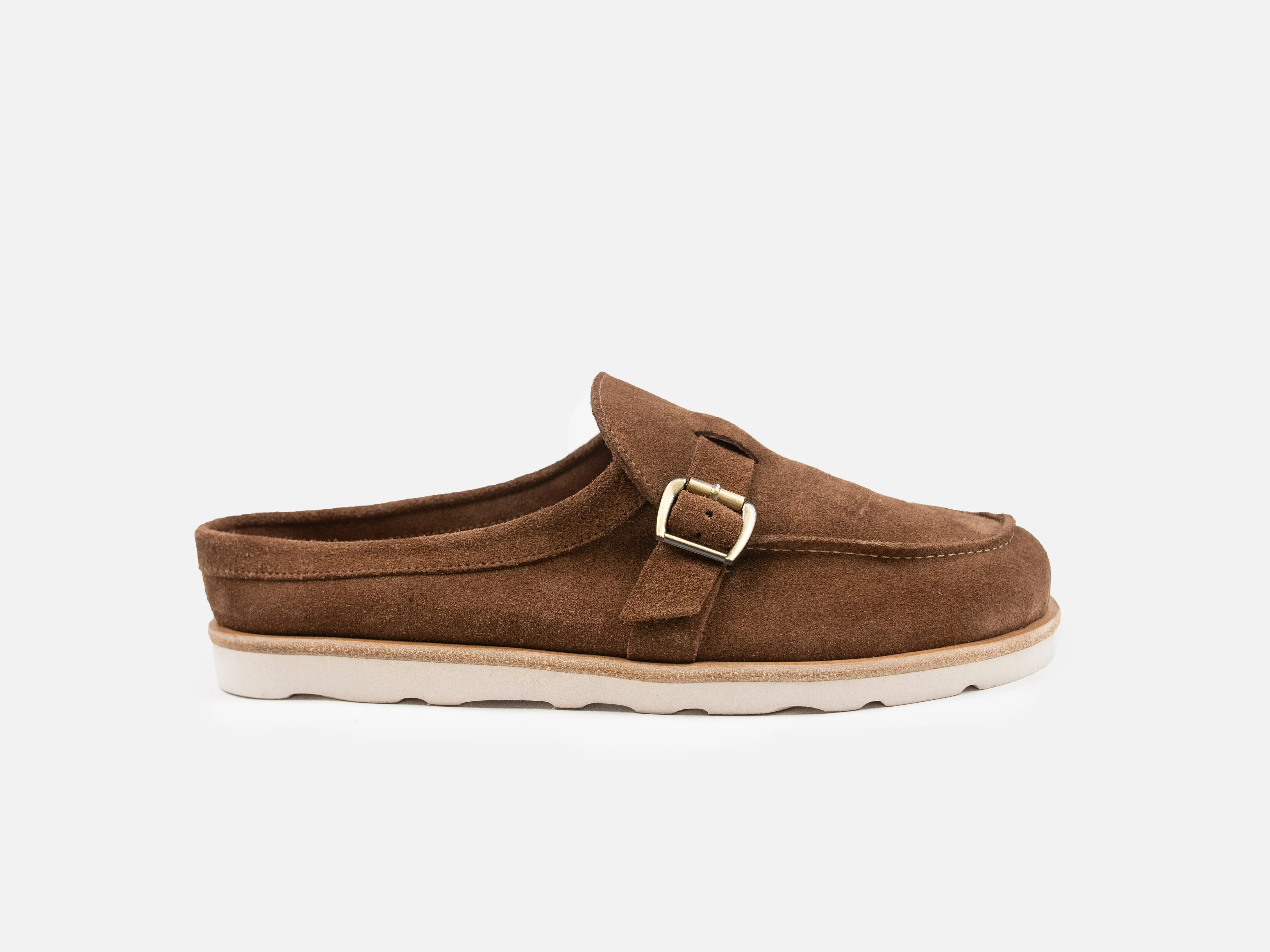 MEERS Barefoot Mules - Chestnut Go Rain Suede Leather sold by GORAL