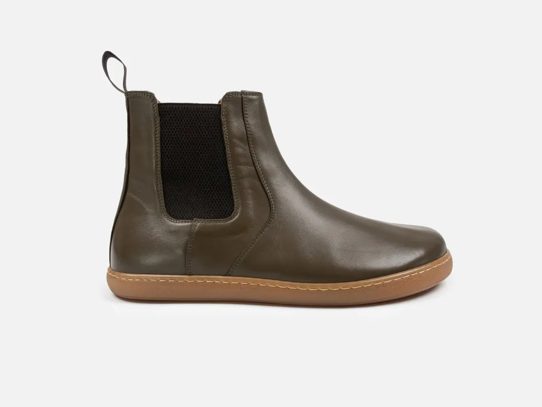 BIRLEY Barefoot Chelsea Boot - Green Calfskin Nappa Leather made by GORAL