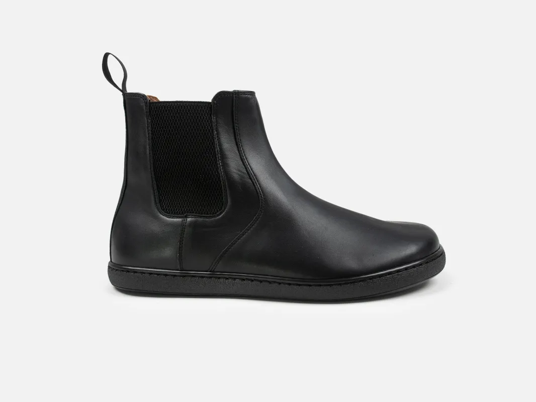 BIRLEY Barefoot Chelsea Boot - Black Calfskin Nappa Leather made by GORAL