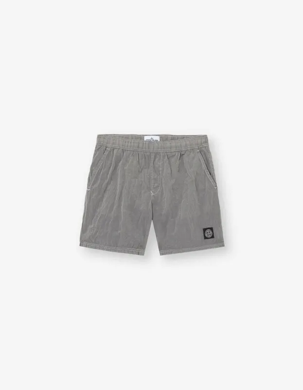 Stone Island Grey Nylon Metal Swim Shorts sold by Zoo Fashions
