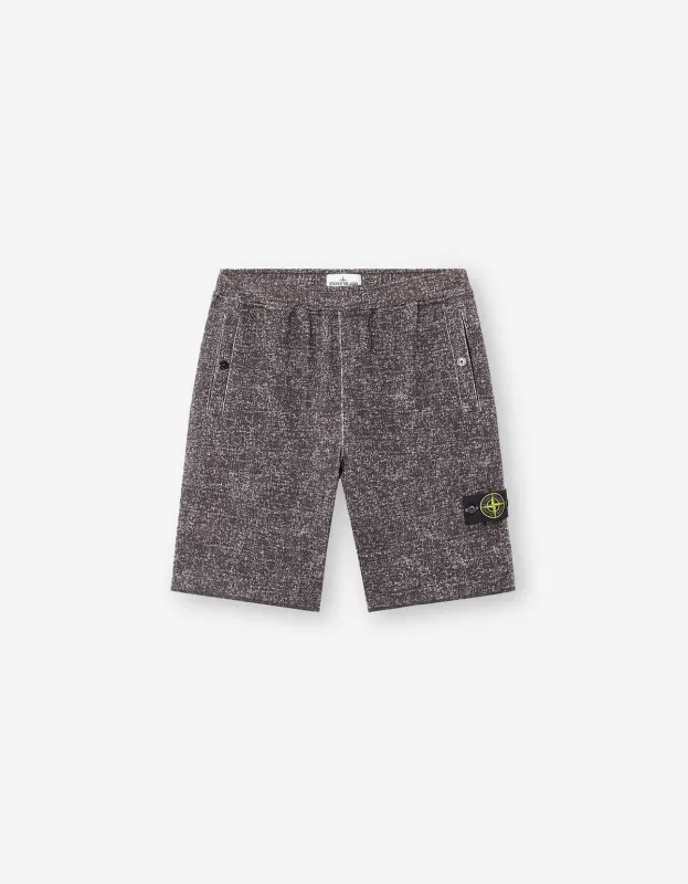 Stone Island Burgundy Melange Print Shorts sold by Zoo Fashions