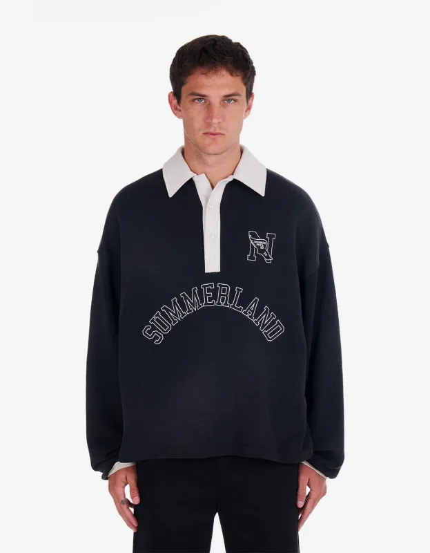 Nahmias Black "N" Long Sleeve Polo Shirt sold by Zoo Fashions