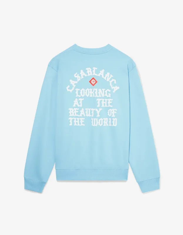 Casablanca Blue Beauty of The World Sweatshirt sold by Zoo Fashions