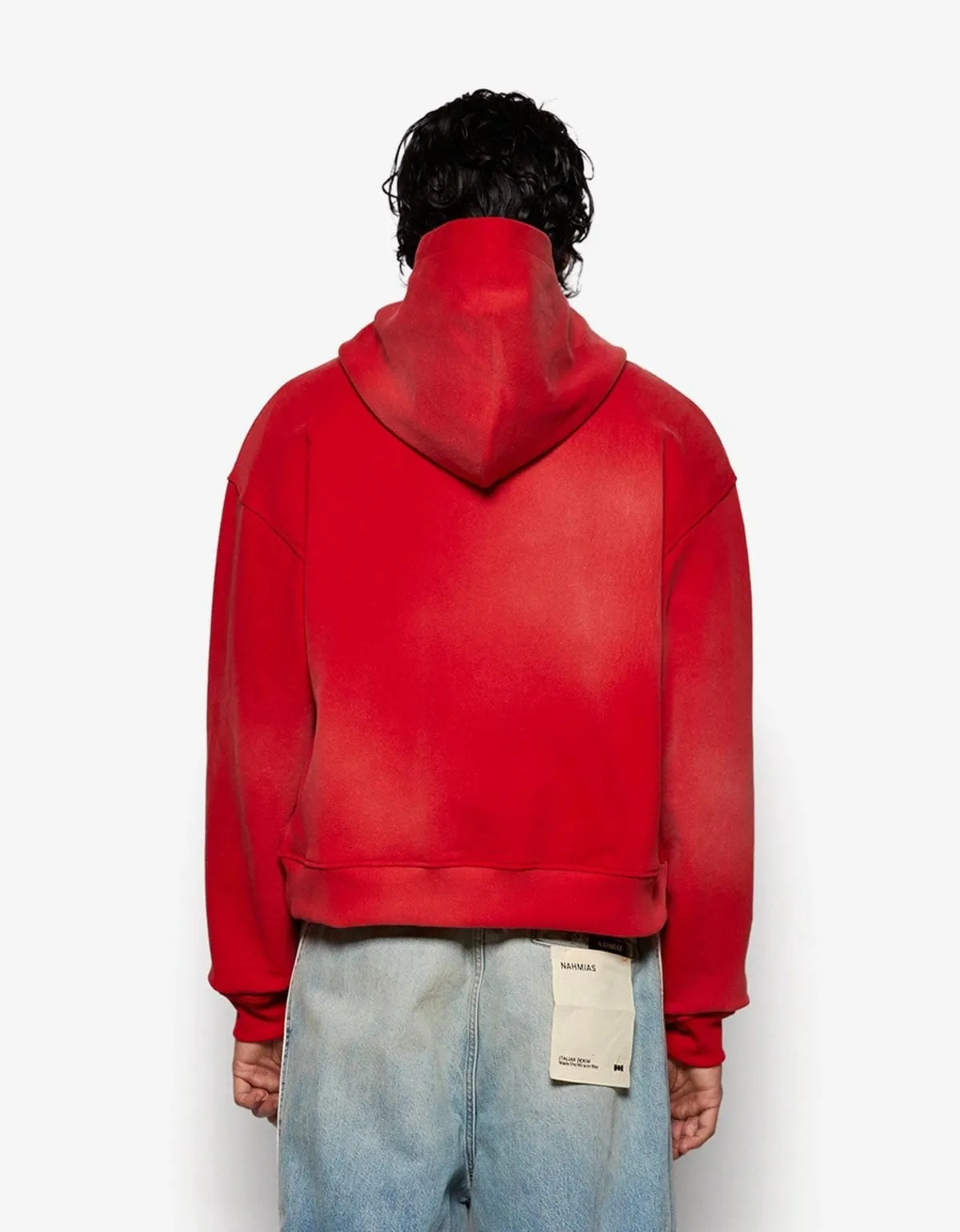 Nahmias Red Sunfade Boxy Zip-Up Hoodie sold by Zoo Fashions product image thumbnail 3