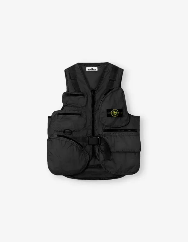 Stone Island Black Membrana 3L TC Utility Gilet sold by Zoo Fashions