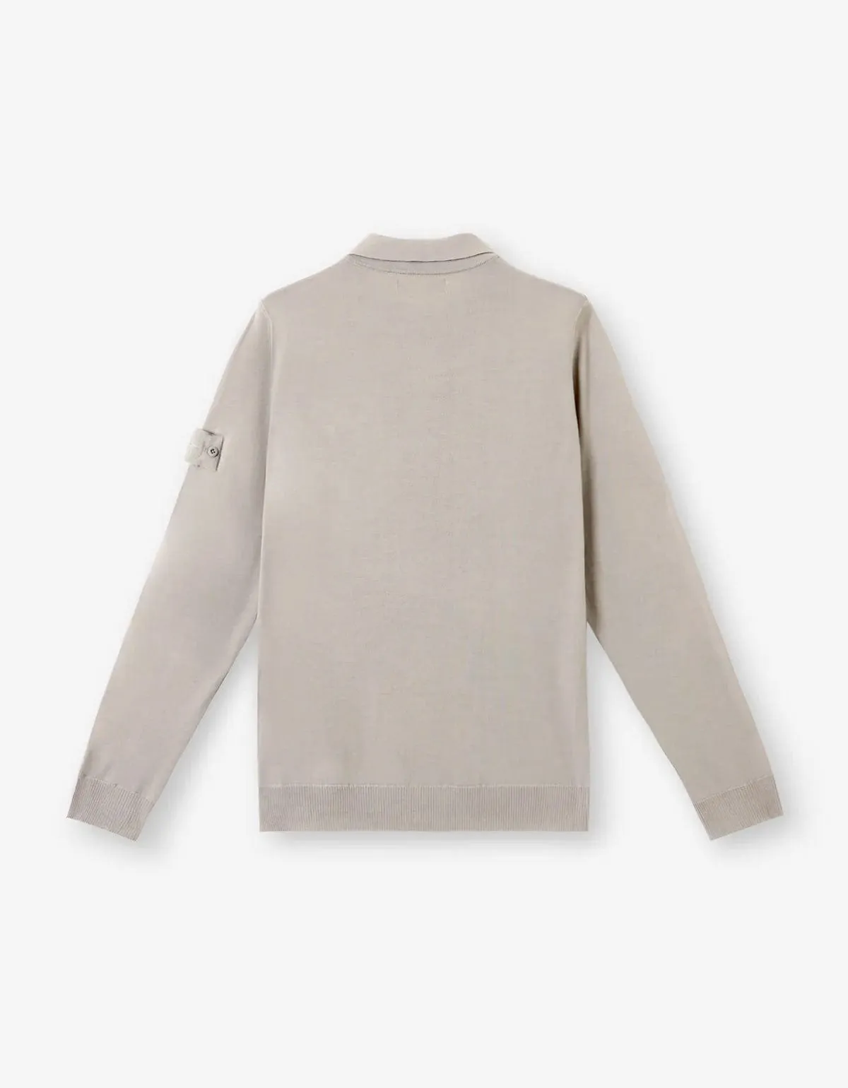 Stone Island Ghost Grey Wool LS Polo Shirt sold by Zoo Fashions product image thumbnail 3