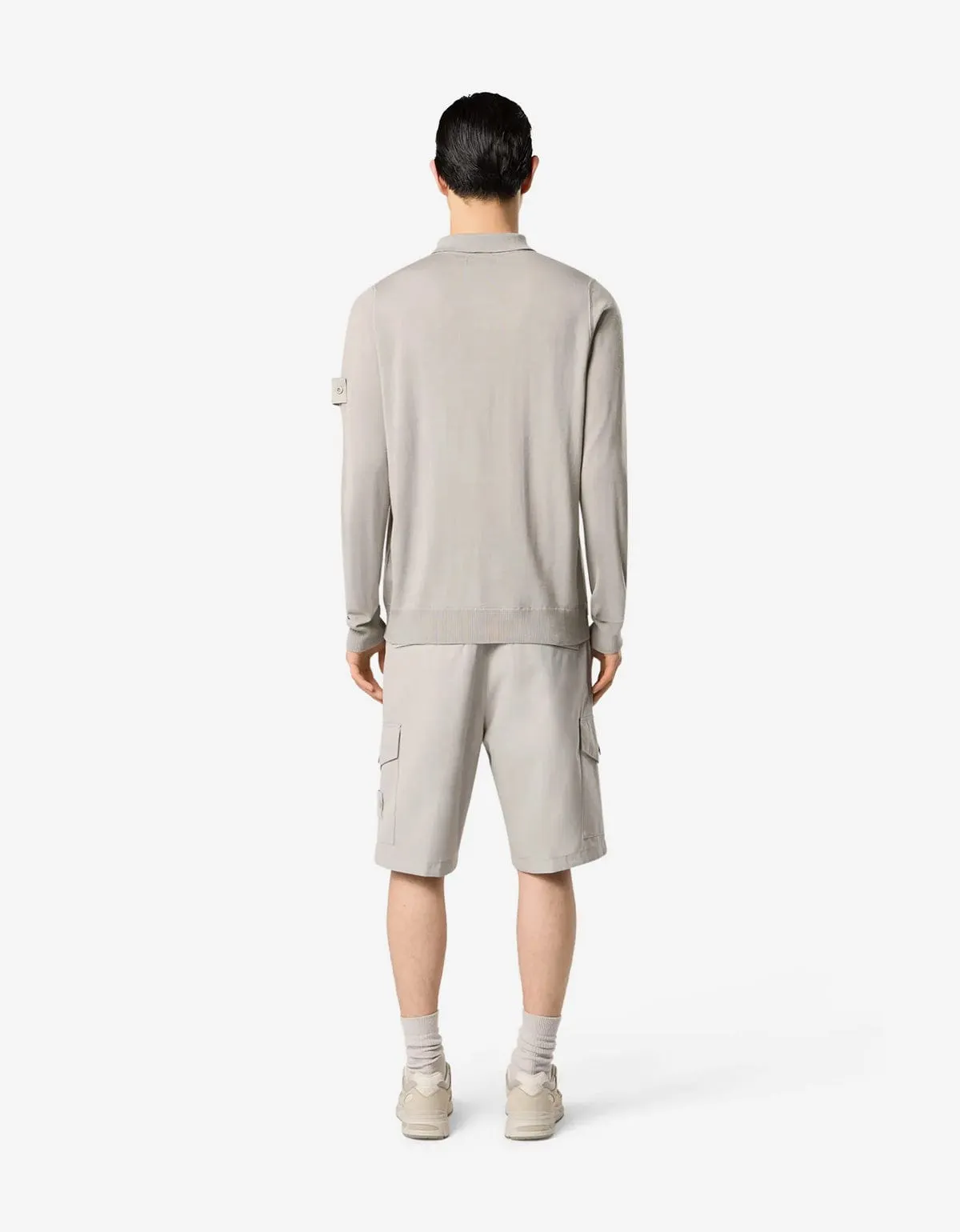 Stone Island Ghost Grey Wool LS Polo Shirt sold by Zoo Fashions product image thumbnail 4