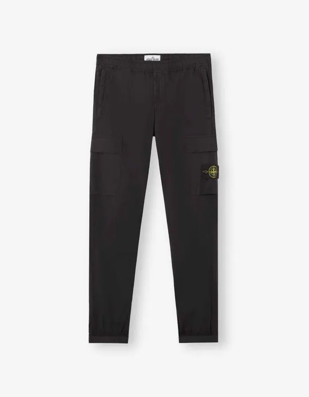 Stone Island Black Paracadute Cargo Trousers sold by Zoo Fashions