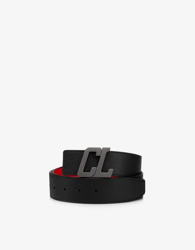 Christian Louboutin Happy Rui CL Black Belt 40mm sold by Zoo Fashions