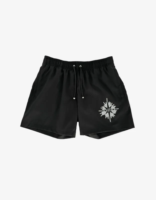 Amiri Black Starburst Swim Trunks sold by Zoo Fashions