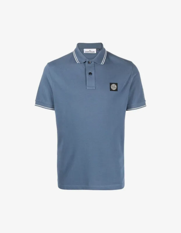Stone Island Blue Compass Logo Polo Shirt sold by Zoo Fashions