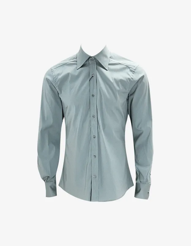 Gucci Blue Classic Slim Fit Dress Shirt sold by Zoo Fashions