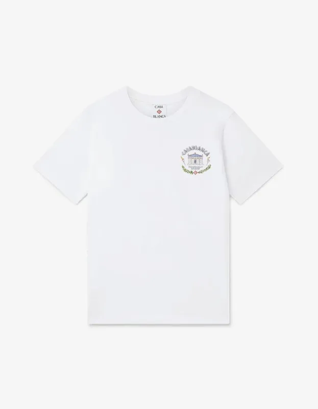 Casablanca White Le Temple Du Sport Print T-Shirt sold by Zoo Fashions