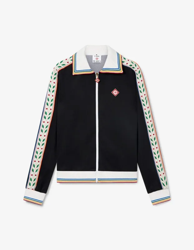 Casablanca Black Laurel Track Jacket sold by Zoo Fashions