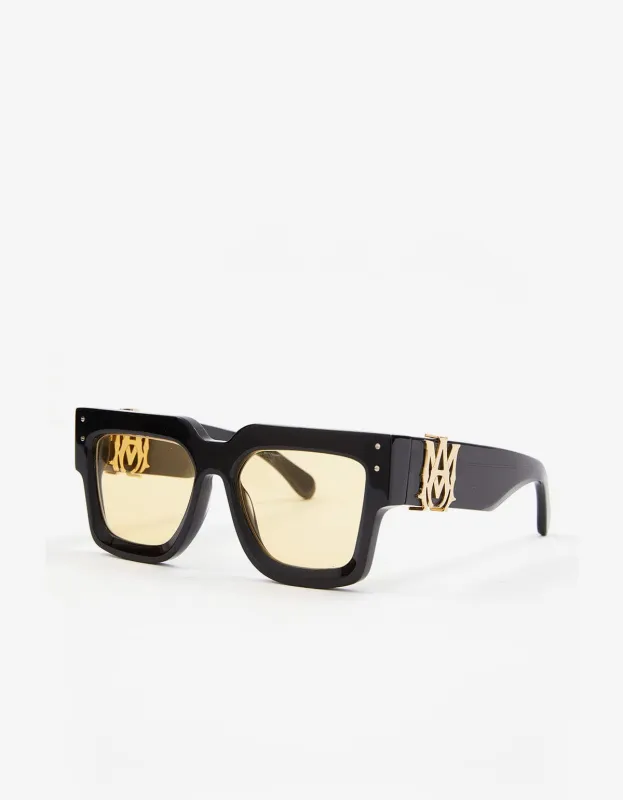 Amiri Black and Yellow Jumbo MA Sunglasses sold by Zoo Fashions