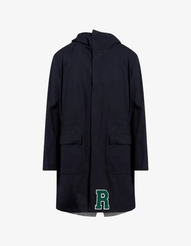 Raf Simons Navy Blue Parka with Silver Interior - AW16 sold by Zoo Fashions