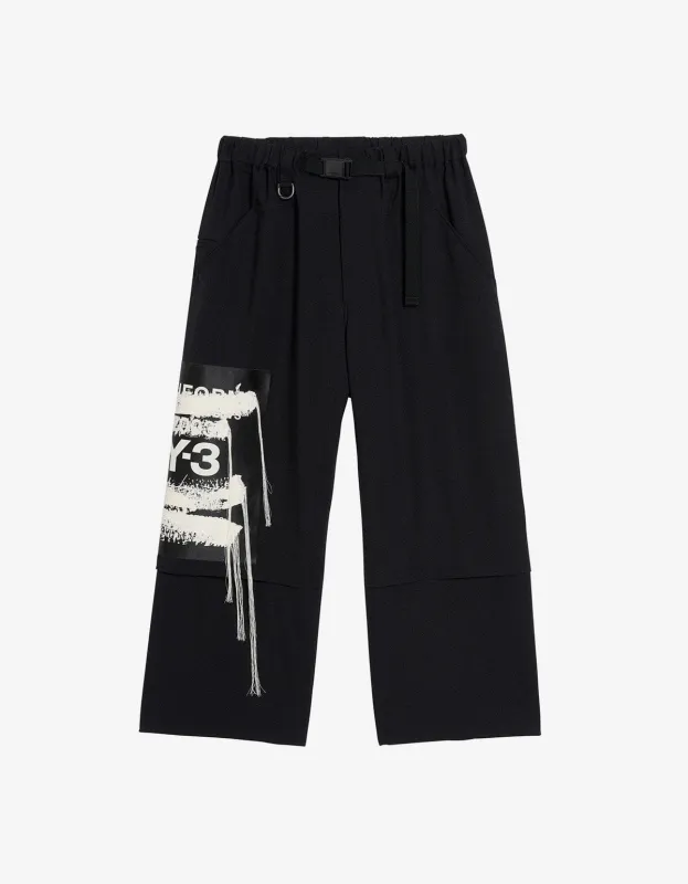 Y-3 Black Sport Uniform Patch Trousers sold by Zoo Fashions