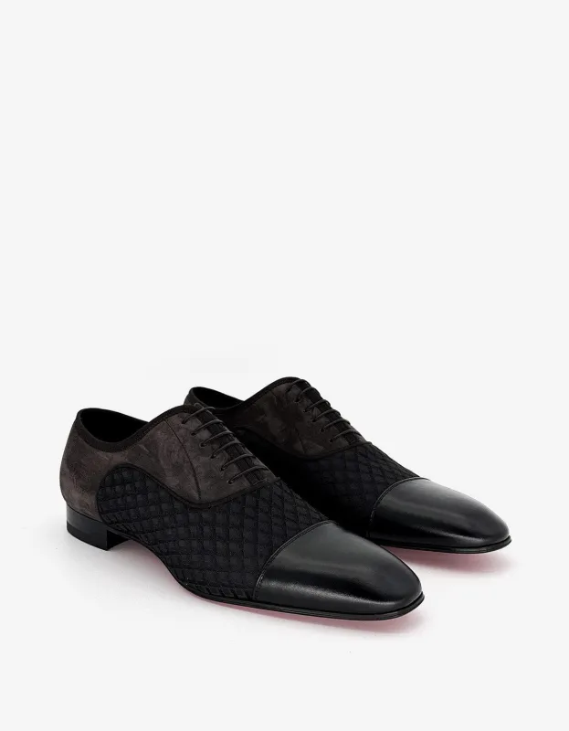 Christian Louboutin Greggo Flat Jacquard Black Shoes sold by Zoo Fashions