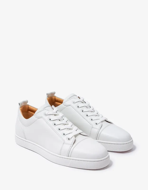 Christian Louboutin Louis Junior White Leather Trainers sold by Zoo Fashions