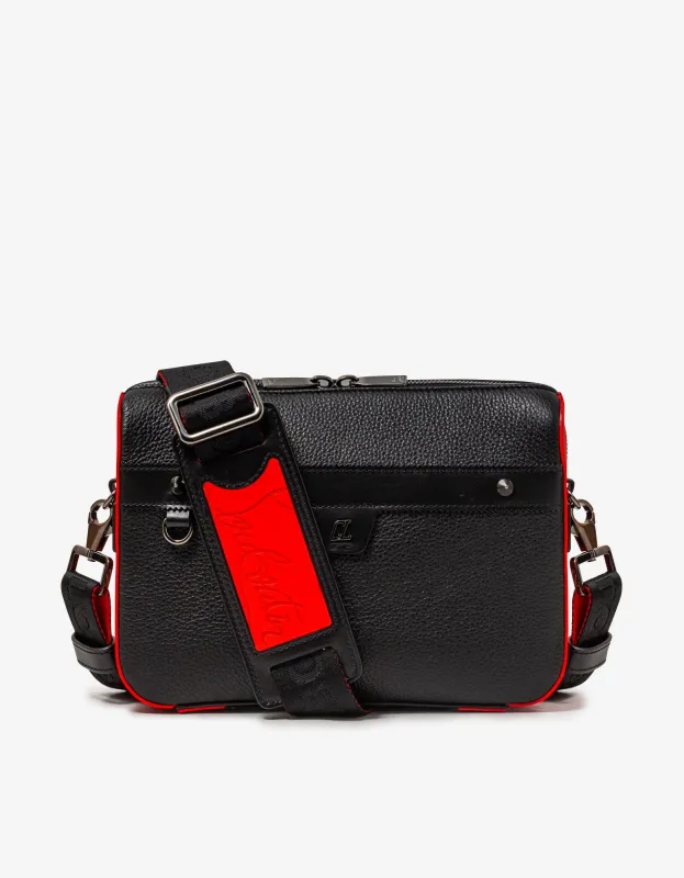 Christian Louboutin Black Ruisbuddy Leather Messenger Bag made by Christian Louboutin