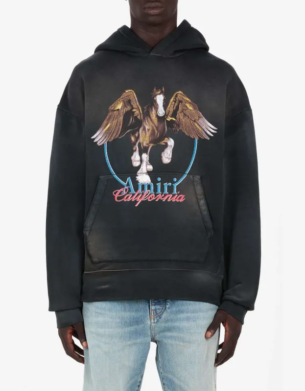 Amiri Black Vintage Wash Pegasus Hoodie sold by Zoo Fashions