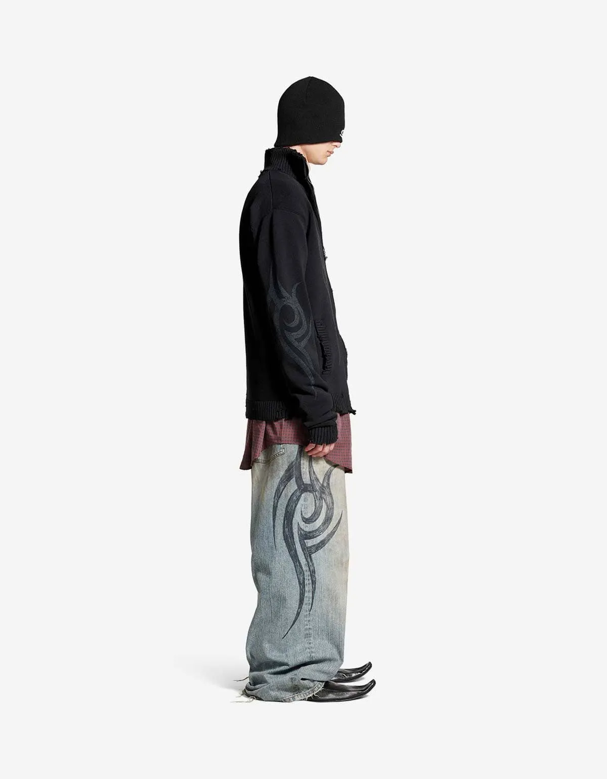 Balenciaga Black Y2K Zip-Up Cardigan sold by Zoo Fashions product image thumbnail 5