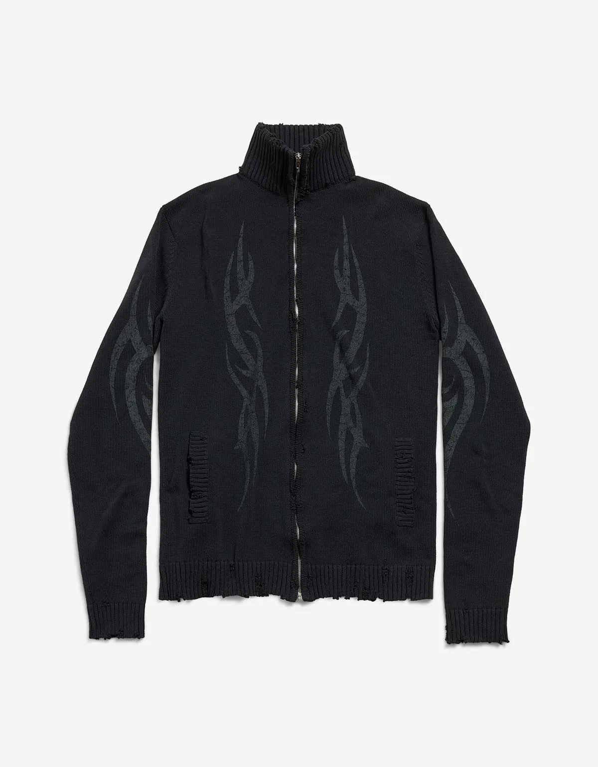 Balenciaga Black Y2K Zip-Up Cardigan sold by Zoo Fashions