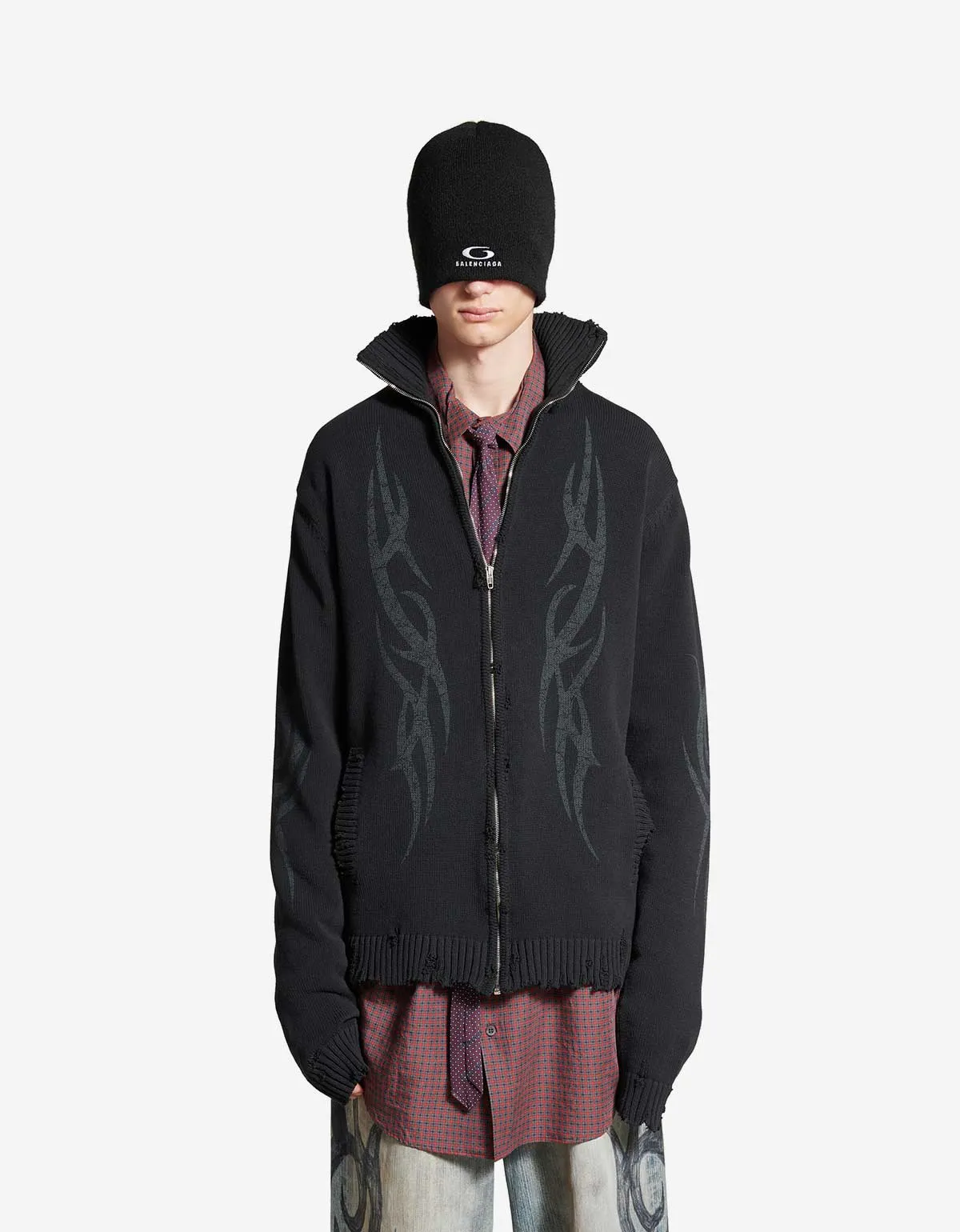Balenciaga Black Y2K Zip-Up Cardigan sold by Zoo Fashions product image thumbnail 2