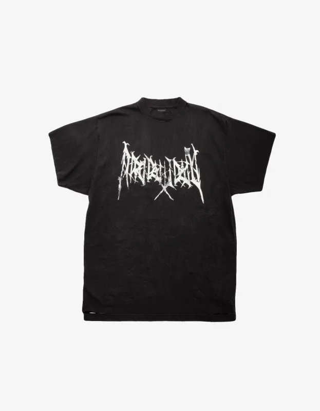 Balenciaga Black Print Oversized T-Shirt sold by Zoo Fashions