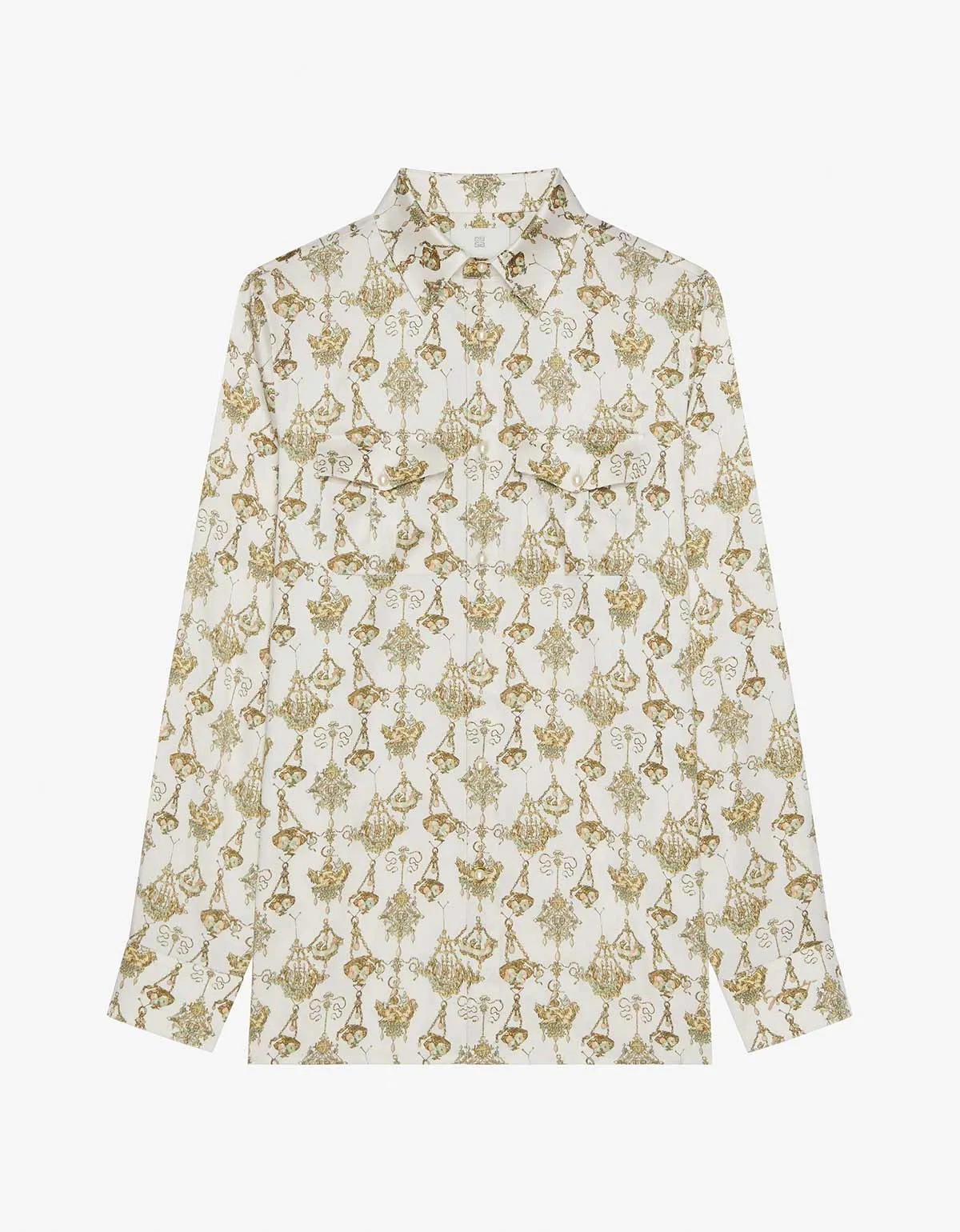 Givenchy Cream Printed Chandelier Silk Shirt sold by Zoo Fashions