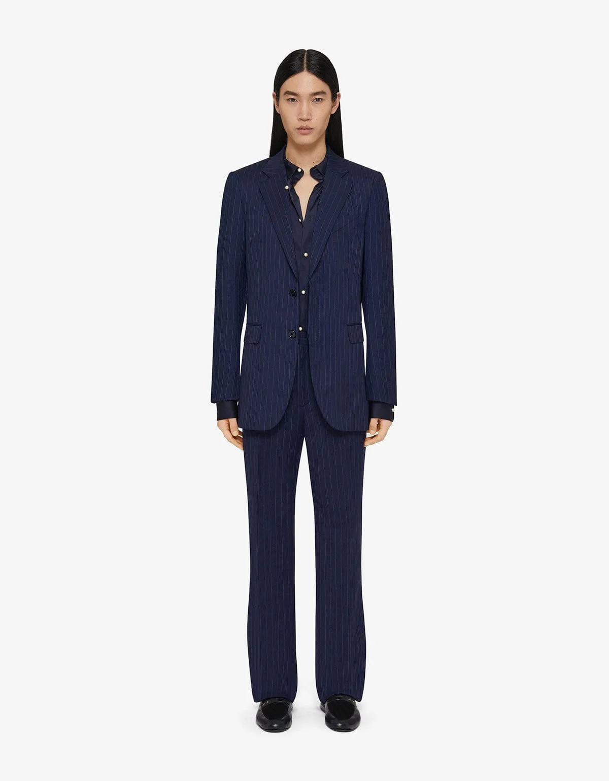 Givenchy Blue Striped Wool Trousers sold by Zoo Fashions product image thumbnail 2