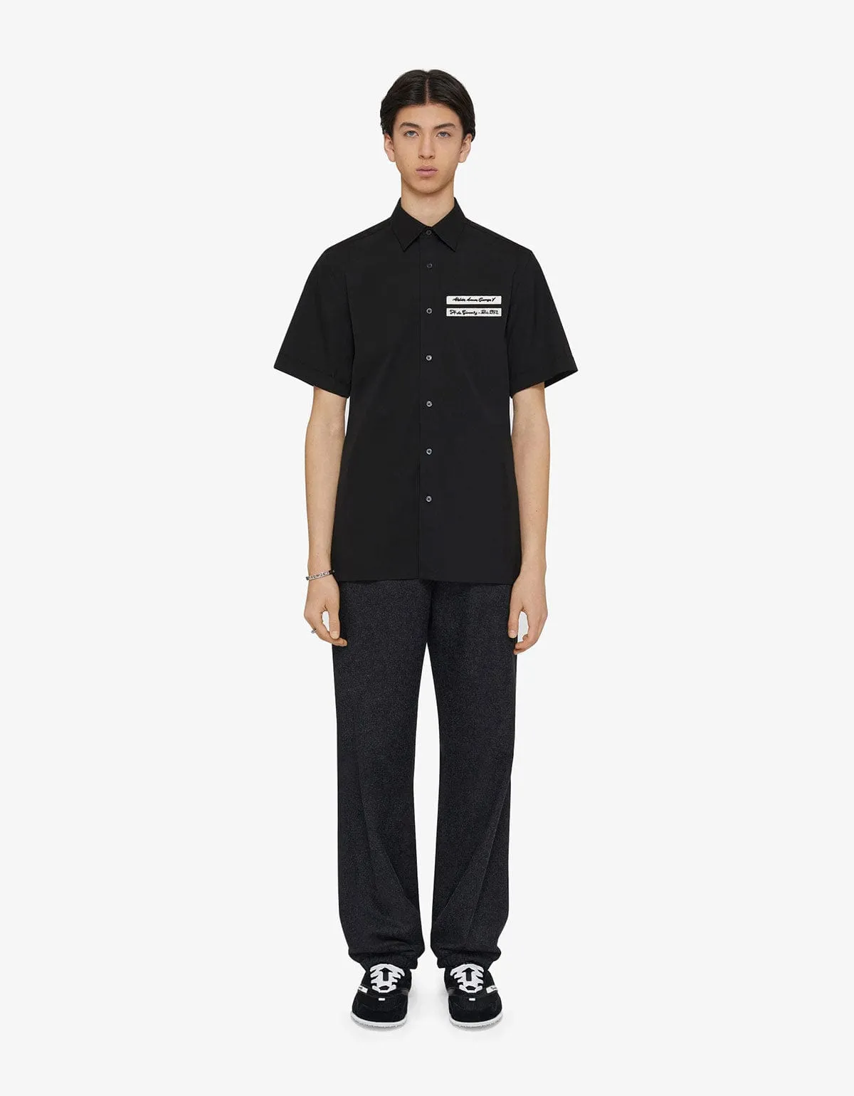 Givenchy Black Gros Grain Short Sleeve Shirt sold by Zoo Fashions product image thumbnail 2