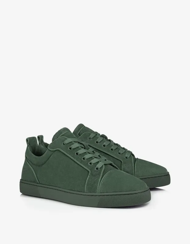 Christian Louboutin Louis Junior Tennessee Green Suede Trainers - sold by Zoo Fashions