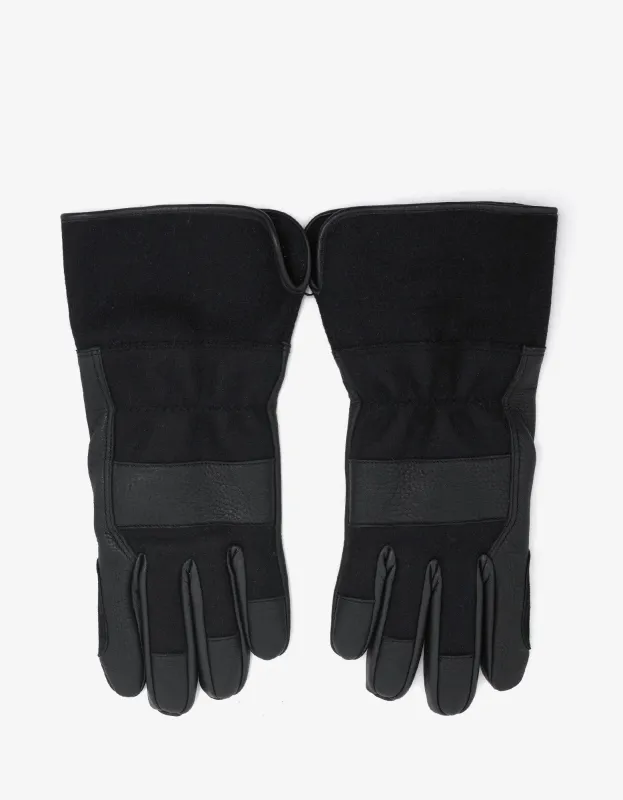Balenciaga Black Leather & Wool Gloves sold by Zoo Fashions