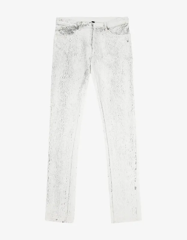 Balenciaga White Distressed Print Jeans made by Balenciaga