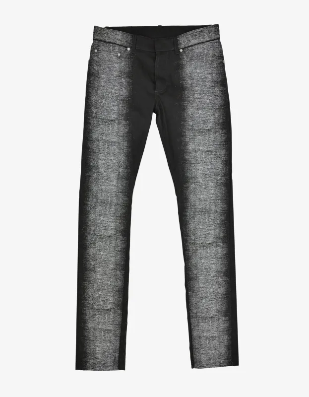 Balenciaga Black Spray Paint Effect Slim Cotton Jeans sold by Zoo Fashions