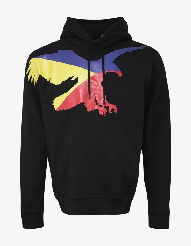 Marcelo Burlon Black Eagle & Flags Print Hoodie sold by Zoo Fashions