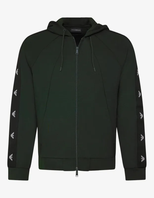 Emporio Armani Green Eagle Logo Tape Hoodie made by Emporio Armani