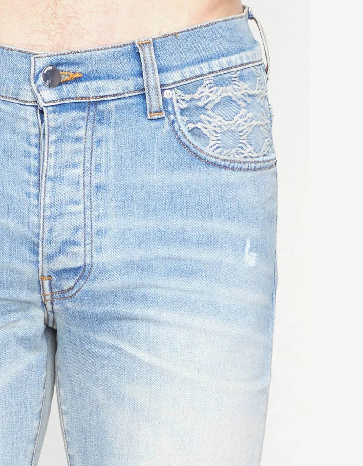 Amiri Blue MA Quad Contrast Skinny Jeans sold by Zoo Fashions product image thumbnail 4