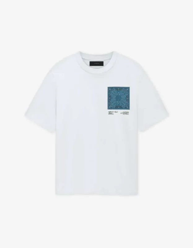 Amiri White MA Bandana Silk Applique T-Shirt made by AMIRI