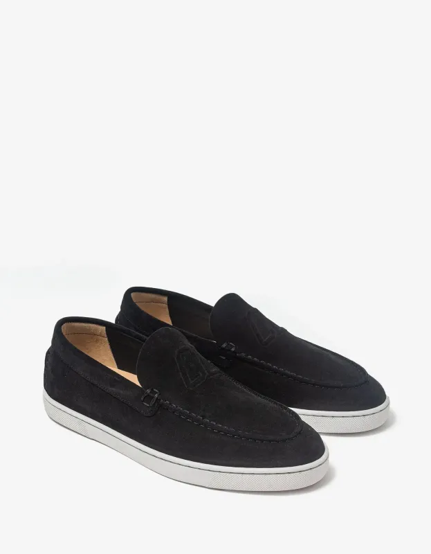 Christian Louboutin Varsiboat Black Suede Boat Shoes sold by Zoo Fashions